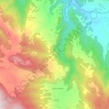Abeto topographic map, elevation, terrain