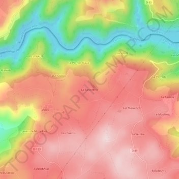 La Bastidette topographic map, elevation, terrain