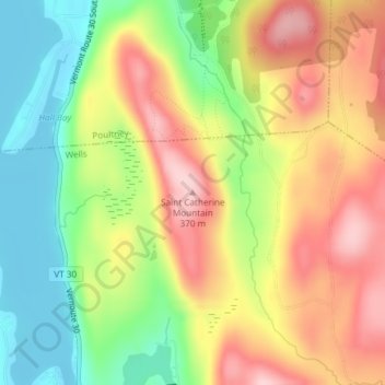 Saint Catherine Mountain topographic map, elevation, terrain