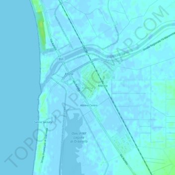 Albinia topographic map, elevation, terrain