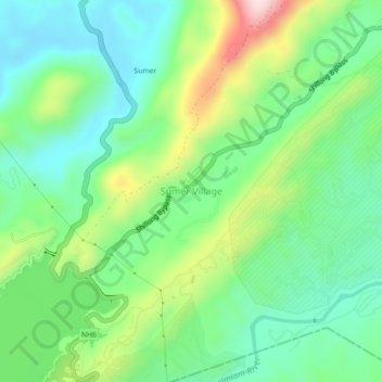 Sumer Village topographic map, elevation, terrain