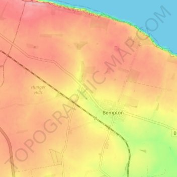 Buckton topographic map, elevation, terrain