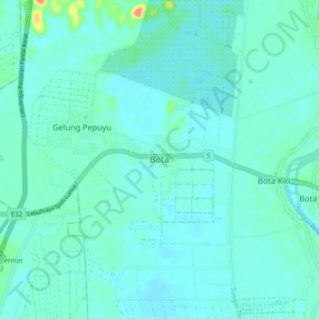 Bota topographic map, elevation, terrain