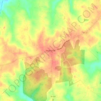 Tobaccoville topographic map, elevation, terrain