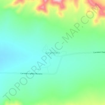 Garambullo topographic map, elevation, terrain