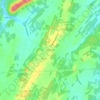 White Hall topographic map, elevation, terrain
