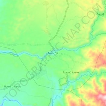 Nentón topographic map, elevation, terrain