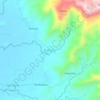 Maligaya topographic map, elevation, terrain