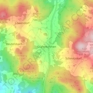 Grafenkirchen topographic map, elevation, terrain