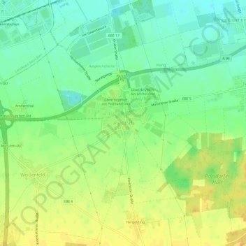 Parsdorf topographic map, elevation, terrain