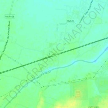 Egattur topographic map, elevation, terrain