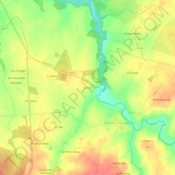 Le Fan topographic map, elevation, terrain