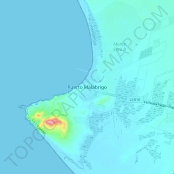 Puerto Malabrigo topographic map, elevation, terrain
