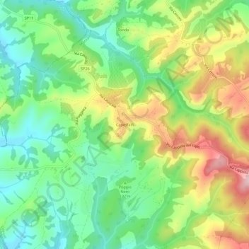 Castelfalfi topographic map, elevation, terrain