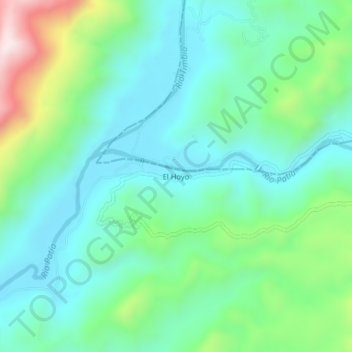 El Hoyo topographic map, elevation, terrain