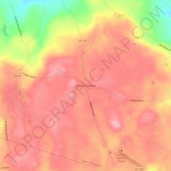 Stewart Corners topographic map, elevation, terrain
