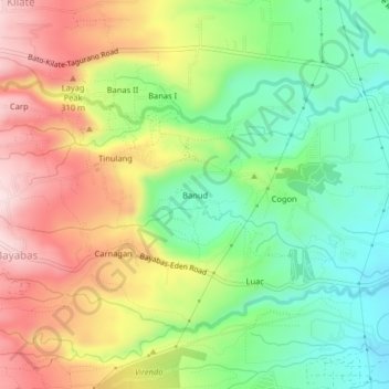 Banud topographic map, elevation, terrain