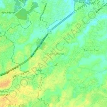 Taman Rahayu topographic map, elevation, terrain