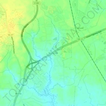 Spring Hill topographic map, elevation, terrain