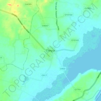 Cheyur topographic map, elevation, terrain