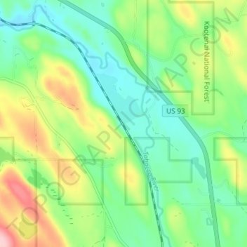 Tobacco topographic map, elevation, terrain