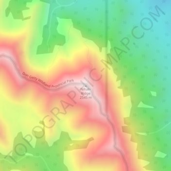 Nihahi Ridge topographic map, elevation, terrain
