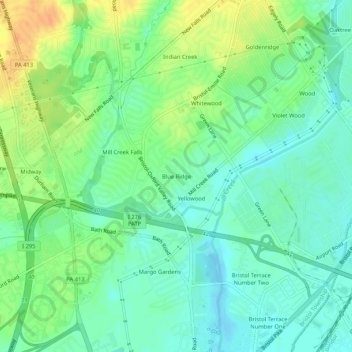 Blue Ridge topographic map, elevation, terrain