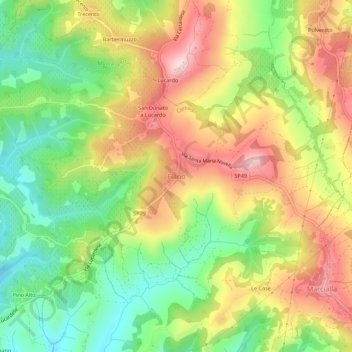 Fiano topographic map, elevation, terrain