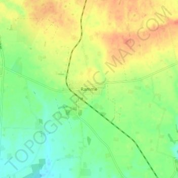 Ramme topographic map, elevation, terrain