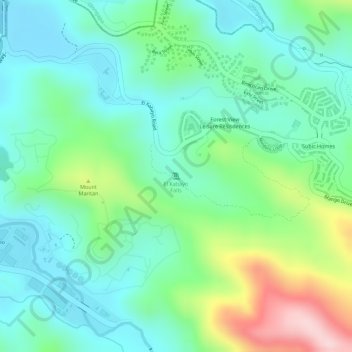 El Kabayo Falls topographic map, elevation, terrain