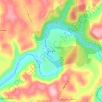 Putneyville topographic map, elevation, terrain