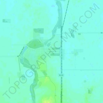 Brim topographic map, elevation, terrain