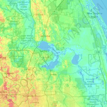Beck Hammock topographic map, elevation, terrain