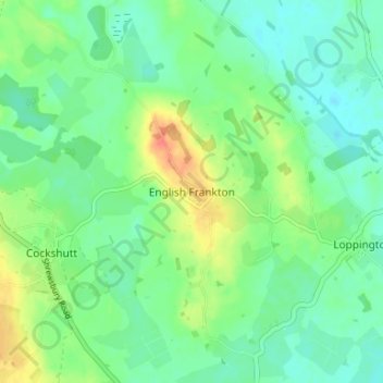 English Frankton topographic map, elevation, terrain