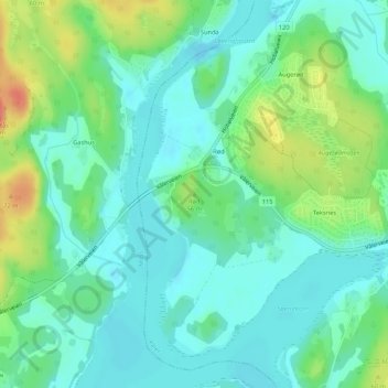 Rød topographic map, elevation, terrain