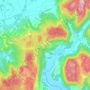 Grancona topographic map, elevation, terrain
