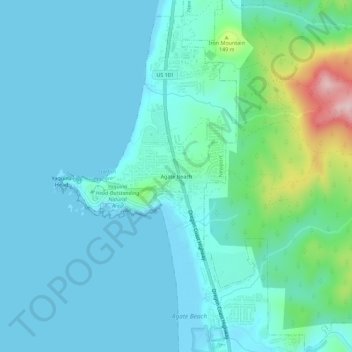 Agate Beach topographic map, elevation, terrain