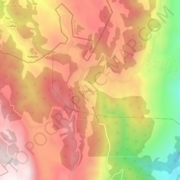 Jubb al Ahmar topographic map, elevation, terrain