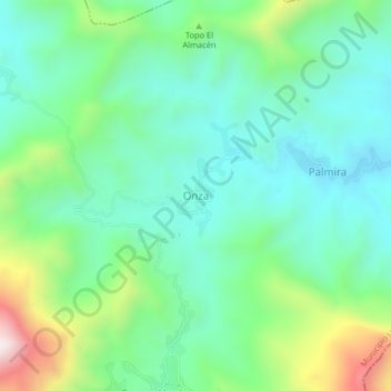 Onza topographic map, elevation, terrain