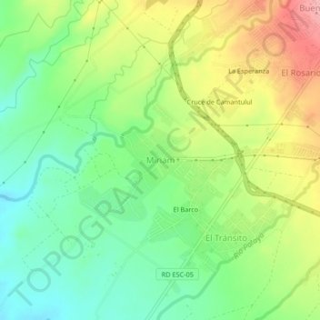 Miriam topographic map, elevation, terrain