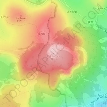 Les Roches topographic map, elevation, terrain