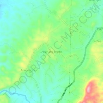 Anonang Norte topographic map, elevation, terrain