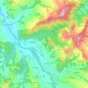 Pieve topographic map, elevation, terrain