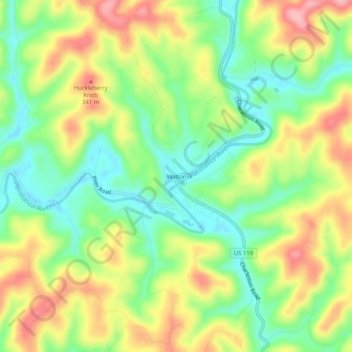 Walton topographic map, elevation, terrain