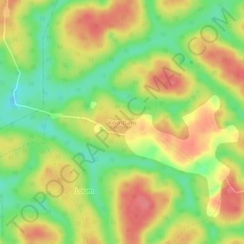 Kombani topographic map, elevation, terrain
