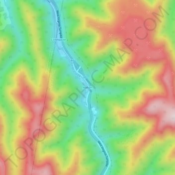 Mahan topographic map, elevation, terrain