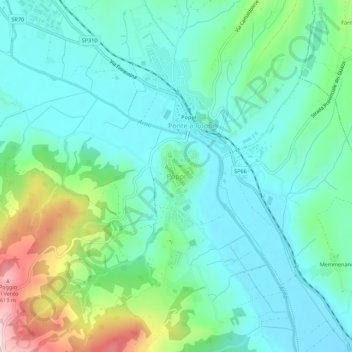 Poppi topographic map, elevation, terrain