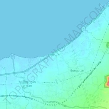 Bletok topographic map, elevation, terrain