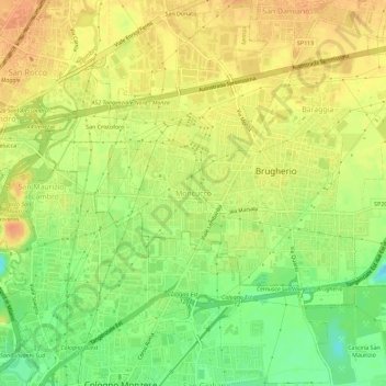 Moncucco topographic map, elevation, terrain