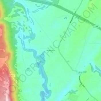 Morlunda topographic map, elevation, terrain